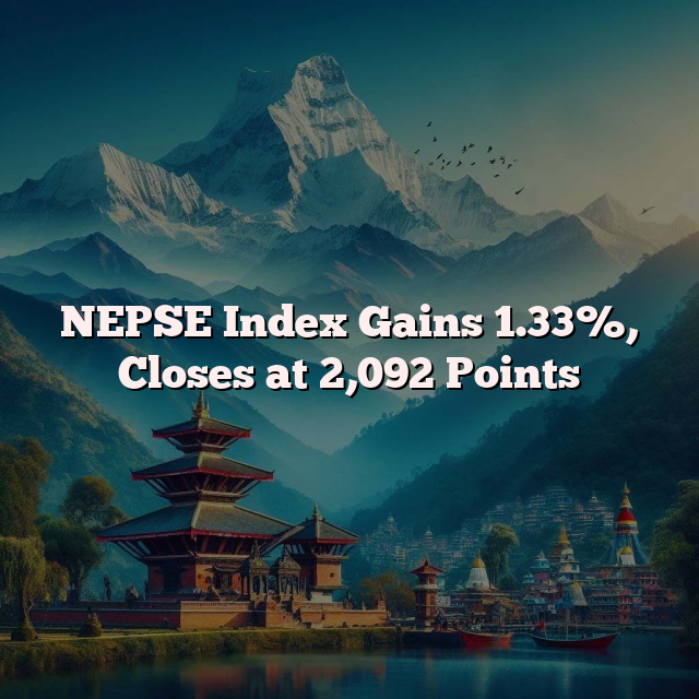 NEPSE Index Gains 1.33%, Closes at 2,092 Points